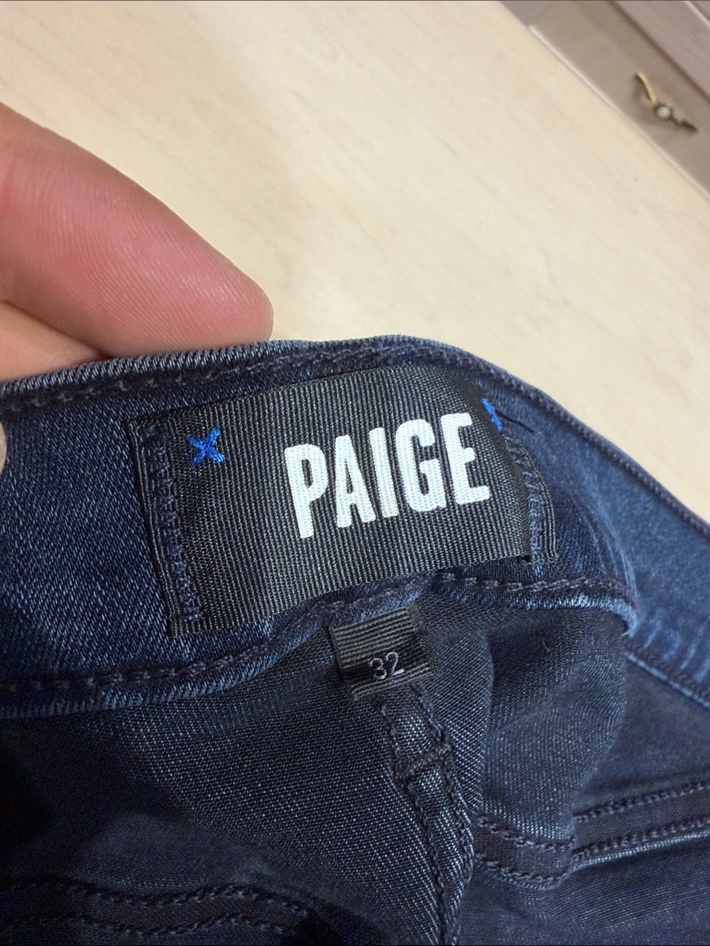 PAIGE Dark Navy Straight-Leg Jeans